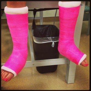 New hot pink casts.